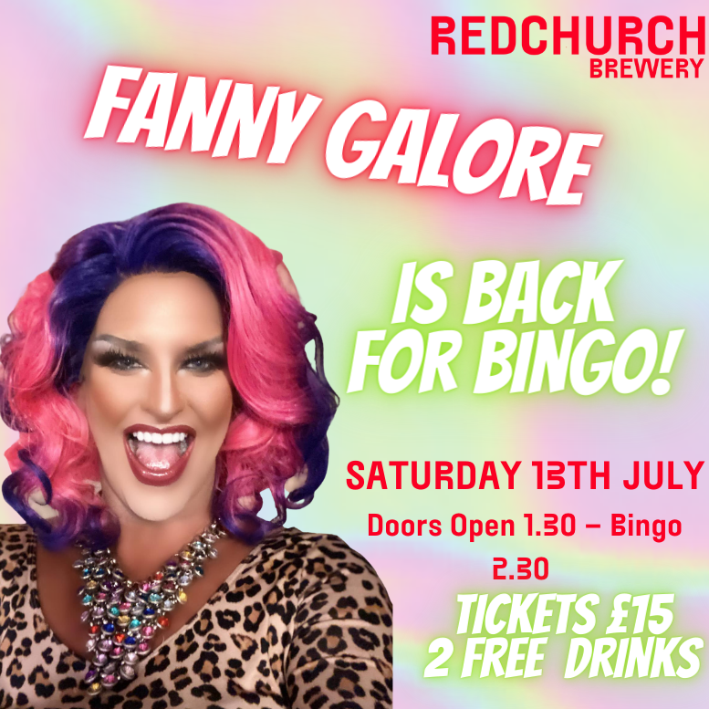 Fanny Galore's Brewery Big Bingo Party Sat 13th July