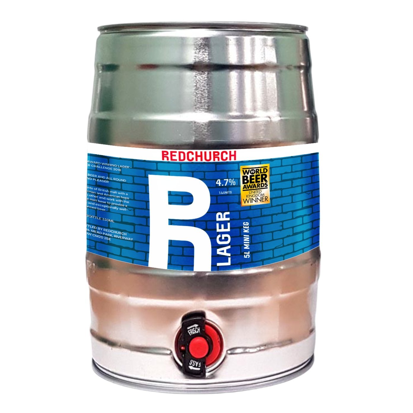 Redchurch Lager 5 Litre Mini Keg | Redchurch Brewery